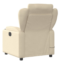 Fauteuil de massage inclinable Crème Tissu