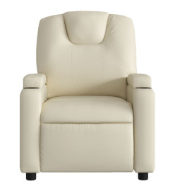 Fauteuil inclinable de massage Crème Similicuir