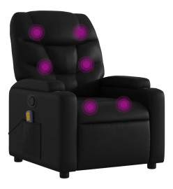 Fauteuil de massage inclinable Noir Similicuir