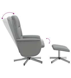 Fauteuil inclinable avec repose-pied gris clair tissu