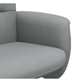 Fauteuil inclinable avec repose-pied gris clair tissu