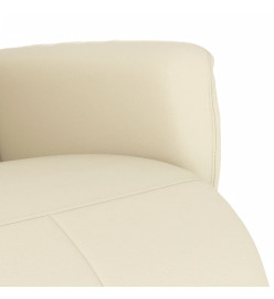 Fauteuil inclinable avec repose-pieds crème similicuir