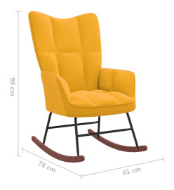 Chaise à bascule Jaune moutarde Velours