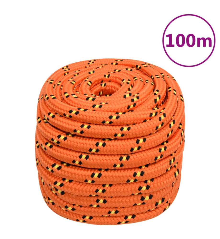 Corde de bateau Orange 20 mm 100 m Polypropylène