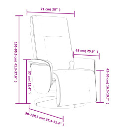 Fauteuil inclinable de massage repose-pieds gris similicuir