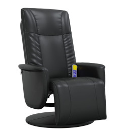 Fauteuil inclinable de massage repose-pieds noir similicuir