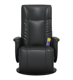 Fauteuil inclinable de massage repose-pieds noir similicuir