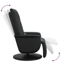 Fauteuil inclinable de massage repose-pieds noir similicuir