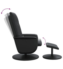 Fauteuil inclinable de massage avec repose-pied noir similicuir