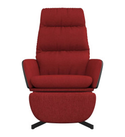 Chaise de relaxation avec tabouret Rouge bordeaux Tissu