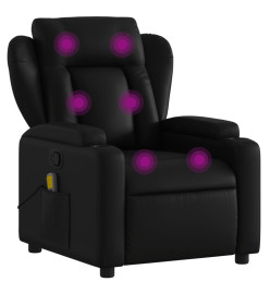 Fauteuil de massage inclinable Noir Similicuir