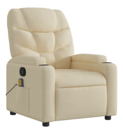 Fauteuil de massage inclinable Crème Tissu