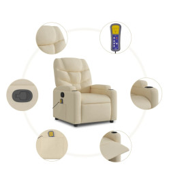 Fauteuil de massage inclinable Crème Tissu