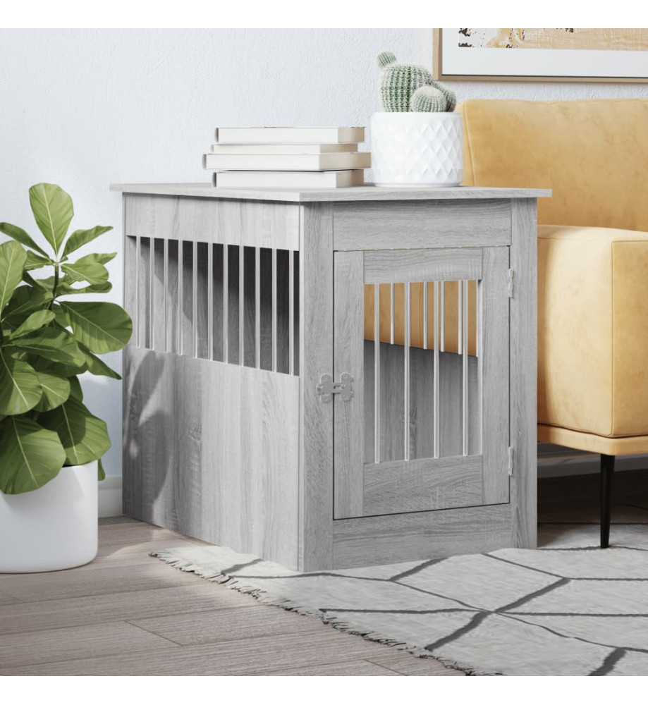 Meuble de cage pour chiens sonoma gris 55x80x68 cm