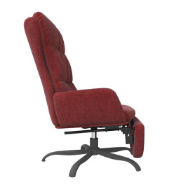 Chaise de relaxation avec repose-pied Rouge bordeaux Tissu