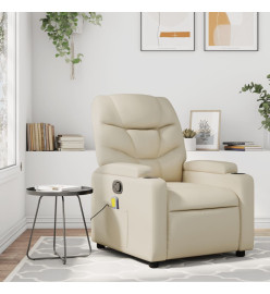 Fauteuil inclinable de massage Crème Similicuir