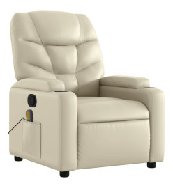 Fauteuil inclinable de massage Crème Similicuir