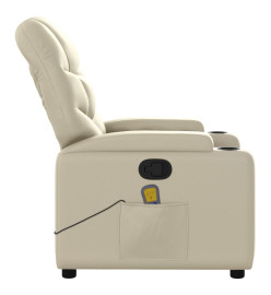 Fauteuil inclinable de massage Crème Similicuir