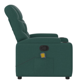 Fauteuil de massage inclinable Vert foncé Tissu