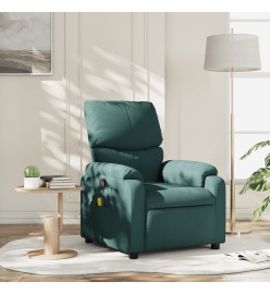 Fauteuil de massage inclinable Vert foncé Tissu