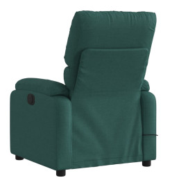 Fauteuil de massage inclinable Vert foncé Tissu