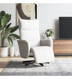 Fauteuil inclinable avec repose-pieds blanc similicuir