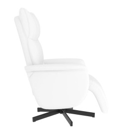 Fauteuil inclinable avec repose-pieds blanc similicuir