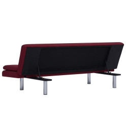 Canapé-lit avec deux oreillers Rouge bordeaux Polyester