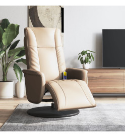 Fauteuil inclinable de massage repose-pieds cappuccino