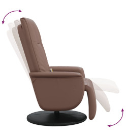 Fauteuil inclinable de massage repose-pieds marron similicuir