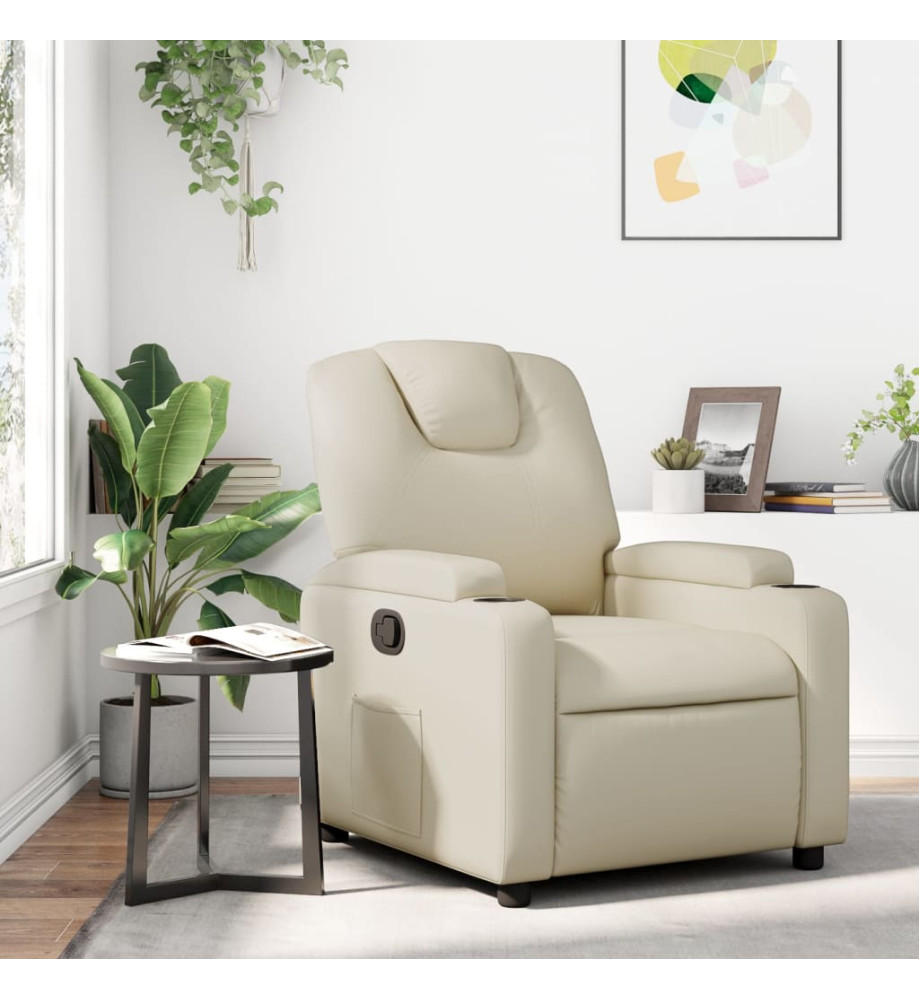 Fauteuil inclinable Crème Similicuir