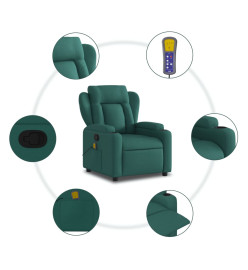 Fauteuil de massage inclinable Vert foncé Tissu