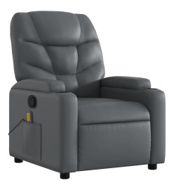 Fauteuil de massage inclinable Gris Similicuir