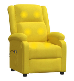 Fauteuil électrique de massage Jaune clair Tissu