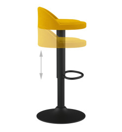 Tabourets de bar 2 pcs Jaune Velours