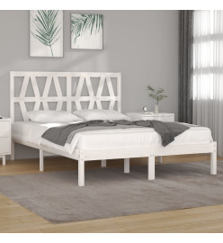 Cadre de lit Blanc Bois de pin massif 140x190 cm