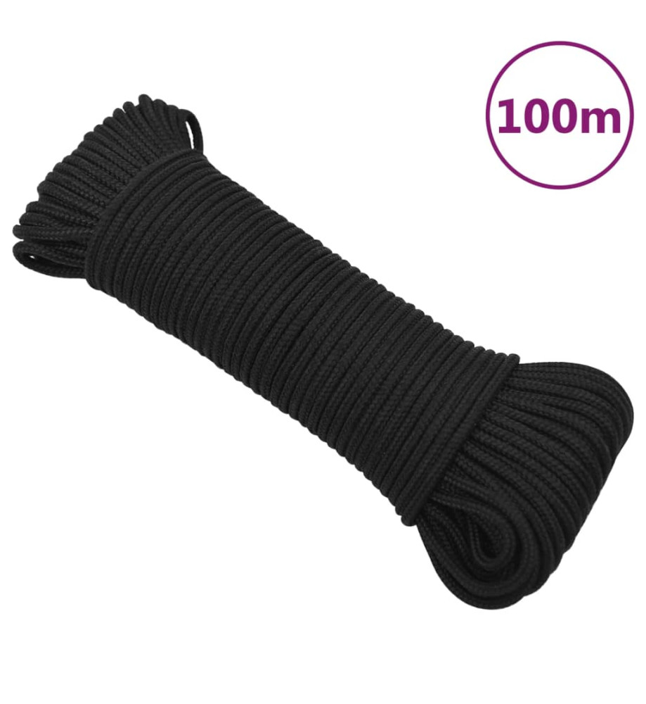 Corde de bateau Noir complet 5 mm 100 m Polypropylène