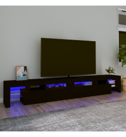 Meuble TV avec lumières LED Noir 260x36,5x40 cm