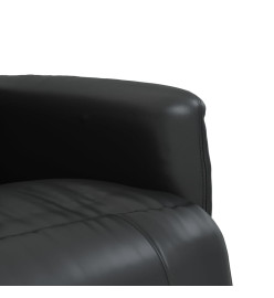 Fauteuil inclinable avec repose-pieds noir similicuir