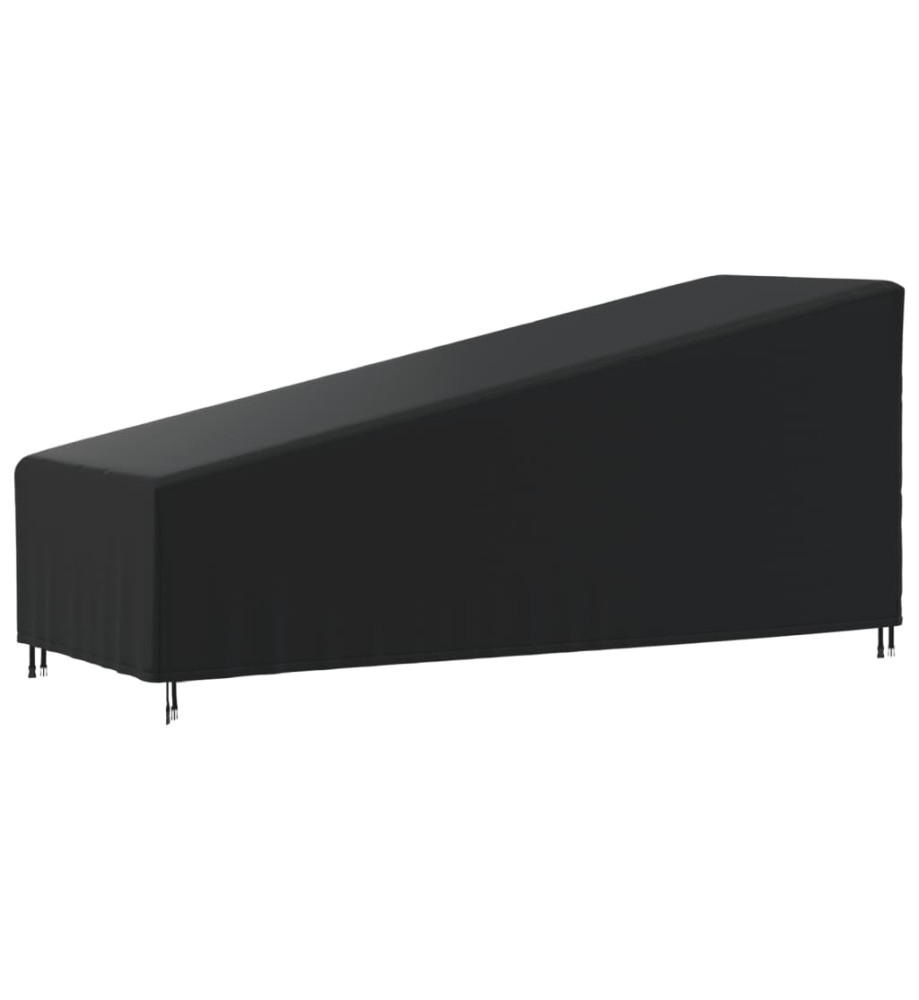 Housse de chaise longue noir 195x76x40/80 cm oxford 420D