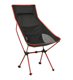 Chaise de camping pliable PVC et aluminium Noir