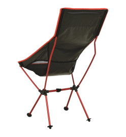 Chaise de camping pliable PVC et aluminium Noir