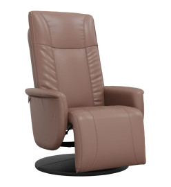 Fauteuil inclinable avec repose-pieds marron similicuir