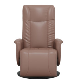 Fauteuil inclinable avec repose-pieds marron similicuir