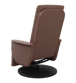 Fauteuil inclinable avec repose-pieds marron similicuir