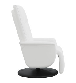 Fauteuil inclinable avec repose-pieds blanc similicuir