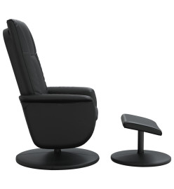 Fauteuil inclinable avec repose-pied noir similicuir