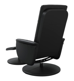 Fauteuil inclinable avec repose-pied noir similicuir