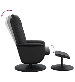 Fauteuil inclinable avec repose-pied noir similicuir