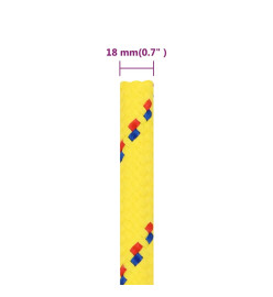 Corde de bateau Jaune 18 mm 50 m Polypropylène